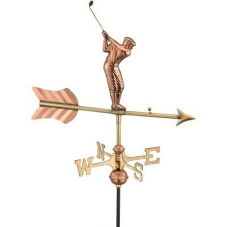 GOOD DIRECTIONS Good Directions Golfer Garden Weathervane, Polished Copper w/Garden Pole 816PG